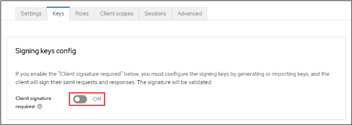 Key - Signing keys config