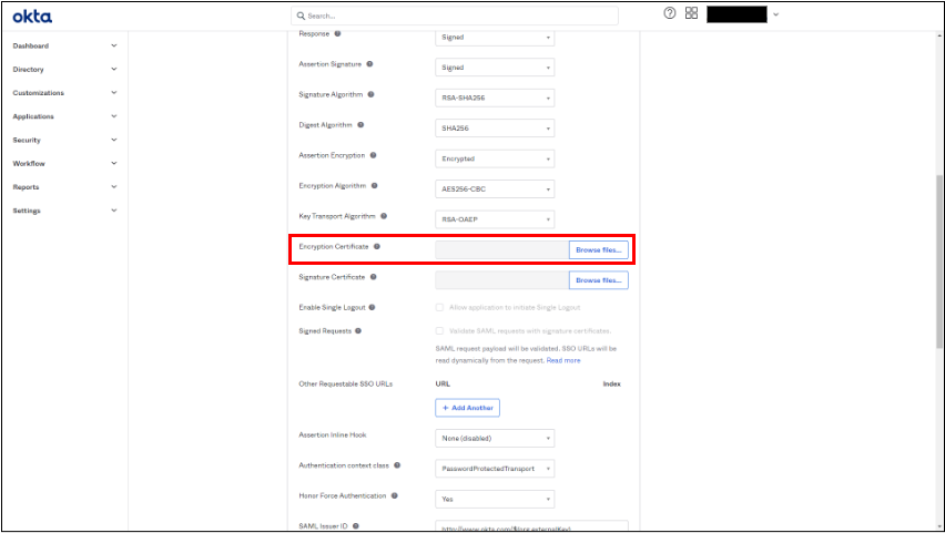 SAML Settings