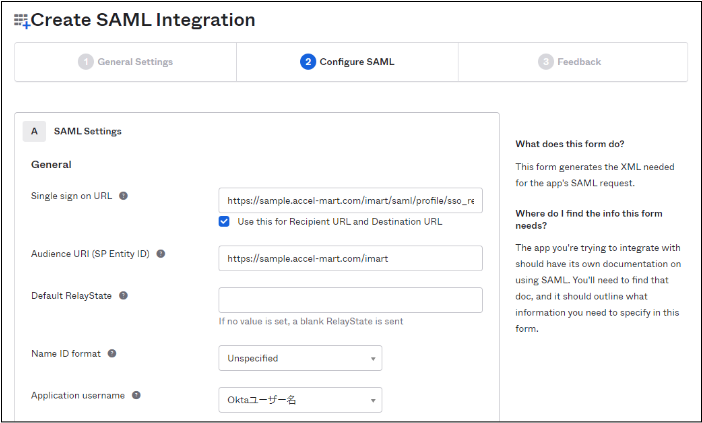 Create SAML Integration - Configure SAML