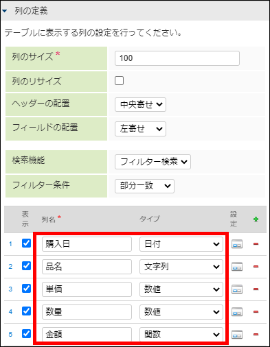 「備品購入」-「プロパティ」-「基本設定」